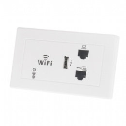 WPL1208 300Mbps 118-120-type US-standard Wall Wireless AP for Hotel Domitory Office Rooms USB Charge Access Point Socket WiFi Extender Router